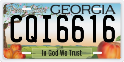 GA license plate CQI6616