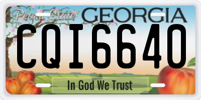GA license plate CQI6640