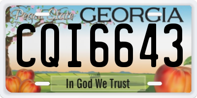 GA license plate CQI6643