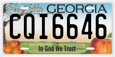 GA license plate CQI6646