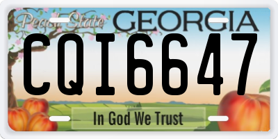 GA license plate CQI6647