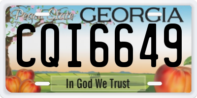 GA license plate CQI6649