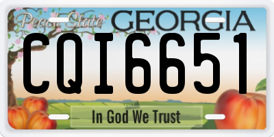 GA license plate CQI6651