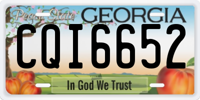 GA license plate CQI6652