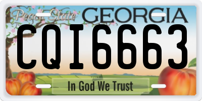 GA license plate CQI6663