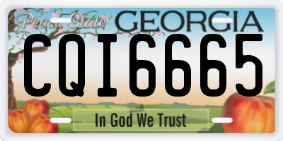 GA license plate CQI6665
