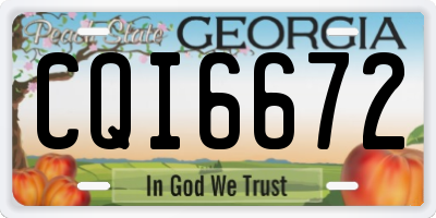 GA license plate CQI6672