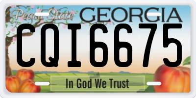 GA license plate CQI6675