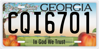 GA license plate CQI6701