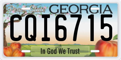 GA license plate CQI6715