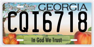 GA license plate CQI6718