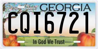 GA license plate CQI6721