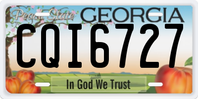 GA license plate CQI6727
