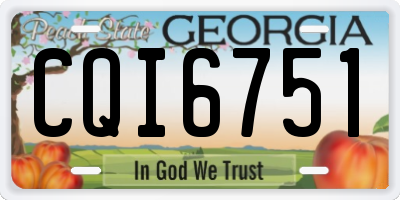 GA license plate CQI6751