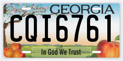 GA license plate CQI6761