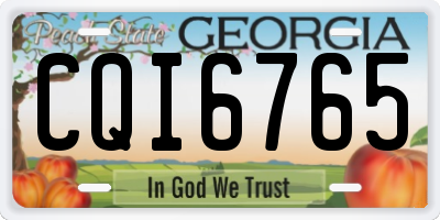 GA license plate CQI6765