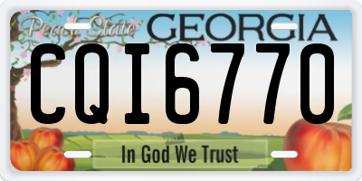 GA license plate CQI6770