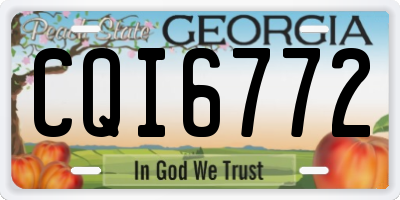 GA license plate CQI6772