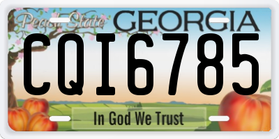 GA license plate CQI6785