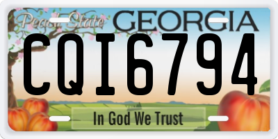 GA license plate CQI6794