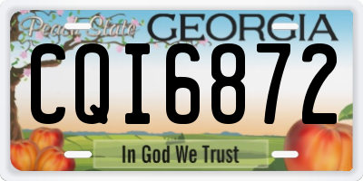 GA license plate CQI6872