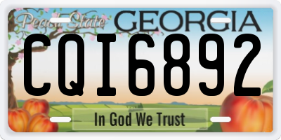 GA license plate CQI6892