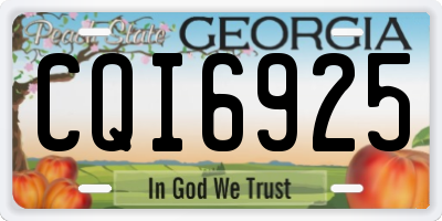 GA license plate CQI6925