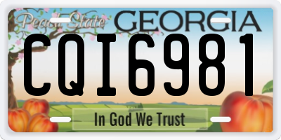 GA license plate CQI6981