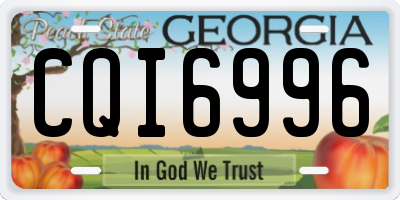 GA license plate CQI6996