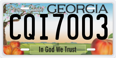 GA license plate CQI7003