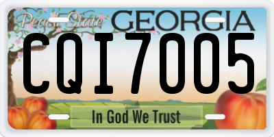 GA license plate CQI7005