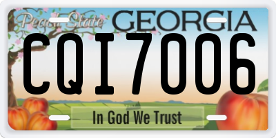 GA license plate CQI7006