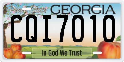 GA license plate CQI7010