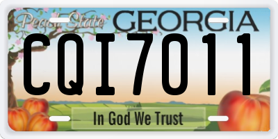 GA license plate CQI7011