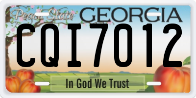 GA license plate CQI7012