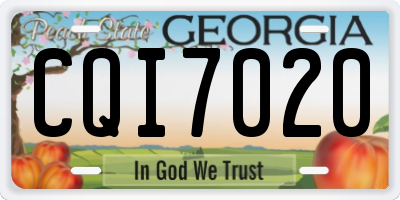 GA license plate CQI7020