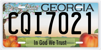GA license plate CQI7021