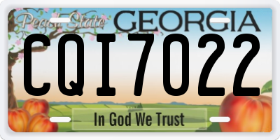 GA license plate CQI7022