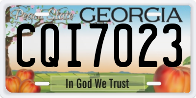 GA license plate CQI7023