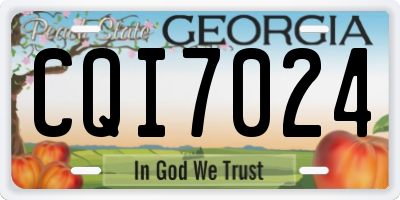 GA license plate CQI7024
