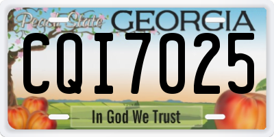 GA license plate CQI7025