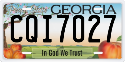 GA license plate CQI7027
