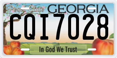 GA license plate CQI7028