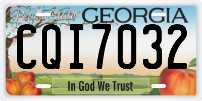 GA license plate CQI7032
