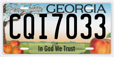 GA license plate CQI7033