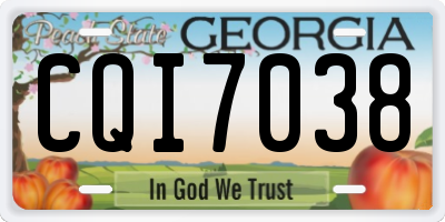 GA license plate CQI7038