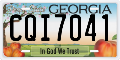 GA license plate CQI7041