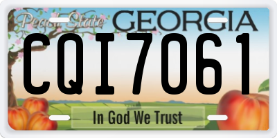 GA license plate CQI7061