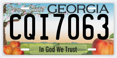 GA license plate CQI7063