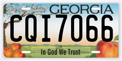 GA license plate CQI7066